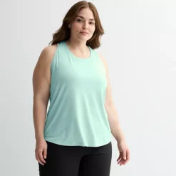 Plus Size Tek Gear® Essential Racerback Tank Top -Tek Gear Shop 5227178 Hush Aqua