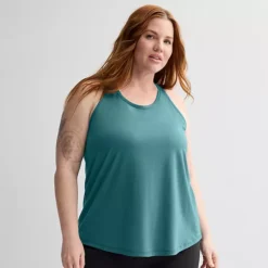 Plus Size Tek Gear® Essential Racerback Tank Top -Tek Gear Shop 5227178 Sea Whirlpool