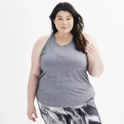 Plus Size Tek Gear® Essential Racerback Tank Top -Tek Gear Shop 5227178 Smokey Slate