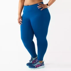 Plus Size Tek Gear® Ultrastretch High-Waisted Side Pocket 7/8 Leggings -Tek Gear Shop 5568006 Blue Crayon