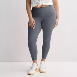 Plus Size Tek Gear® Ultrastretch High-Waisted Side Pocket 7/8 Leggings -Tek Gear Shop 5568006 Heritage Gray