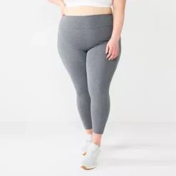 Plus Size Tek Gear® Ultrastretch High-Waisted Side Pocket 7/8 Leggings -Tek Gear Shop 5568006 Mineral Black