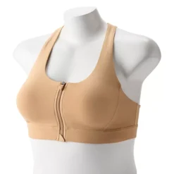 Women's Tek Gear® Ultrastretch Medium Support Zip Front Sports Bra -Tek Gear Shop 6493820 Mini Latte