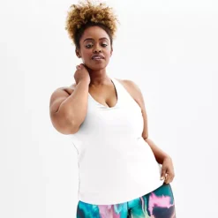 Plus Size Tek Gear® Built-In Bra Racerback Tank Top -Tek Gear Shop 6508133 Modern White 1