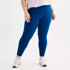 Plus Size Tek Gear® Essential Soft 7/8 Leggings -Tek Gear Shop 6636901 Blue Crayon