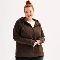 Plus Size Tek Gear® Ultrasoft Fleece Full-Zip Hooded Sweatshirt -Tek Gear Shop 6832571 Birk Brown