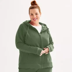 Plus Size Tek Gear® Ultrasoft Fleece Full-Zip Hooded Sweatshirt -Tek Gear Shop 6832571 Esta Olive