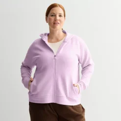 Plus Size Tek Gear® Ultrasoft Fleece Full-Zip Hooded Sweatshirt -Tek Gear Shop 6832571 Innocent Lilac