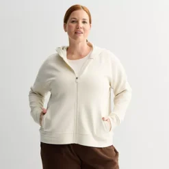 Plus Size Tek Gear® Ultrasoft Fleece Full-Zip Hooded Sweatshirt -Tek Gear Shop 6832571 Ivory Tusk