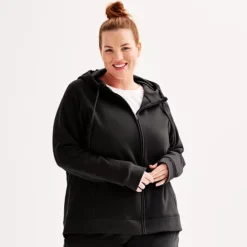 Plus Size Tek Gear® Ultrasoft Fleece Full-Zip Hooded Sweatshirt -Tek Gear Shop 6832571 Mneral Black