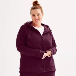Plus Size Tek Gear® Ultrasoft Fleece Full-Zip Hooded Sweatshirt -Tek Gear Shop 6832571 Spanish Wine