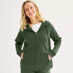 Women's Tek Gear® Ultrasoft Fleece Full-Zip Hooded Sweatshirt 21 Women's Tek Gear® Ultrasoft Fleece Full-Zip Hooded Sweatshirt -Tek Gear Shop 6834582 Esta Olive
