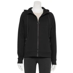 Women's Tek Gear® Adaptive Ultrasoft Fleece Hoodie Jacket -Tek Gear Shop 6931726 Mineral Black