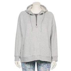 Plus Size Tek Gear® Knit Jacket -Tek Gear Shop 6934020 Dark Frost Heather