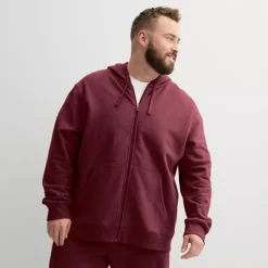 Big & Tall Tek Gear® Ultra Soft Fleece Zip-Front Hoodie -Tek Gear Shop 6942731 Maroon Rose