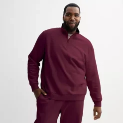 Big & Tall Tek Gear Ultra Soft Fleece Quarter-Zip 16 Big & Tall Tek Gear Ultra Soft Fleece Quarter-Zip -Tek Gear Shop 6943071 Maroon Rose