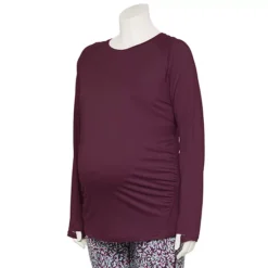 Plus Size Maternity Tek Gear® Long Sleeve Tee -Tek Gear Shop 6987052 Spanish Wine