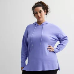 Plus Size Tek Gear® Tunic Hoodie Sweater -Tek Gear Shop 7009472 Lola Purple