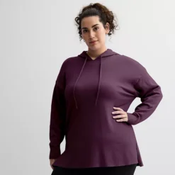 Plus Size Tek Gear® Tunic Hoodie Sweater -Tek Gear Shop 7009472 Plum Appeal