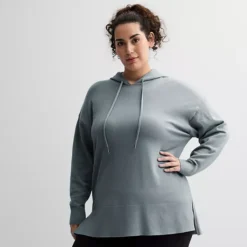 Plus Size Tek Gear® Tunic Hoodie Sweater -Tek Gear Shop 7009472 Smokey Slate