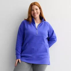 Plus Size Tek Gear Ultrasoft Fleece Quarter-Zip Tunic -Tek Gear Shop 7136268 Skylar Violet