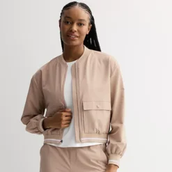 Women's Tek Gear® Sport Gear Woven Bomber Jacket -Tek Gear Shop 7144271 Mocha Freeze