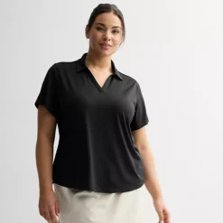 Plus Size Tek Gear® Sport Gear Grid Mesh Polo -Tek Gear Shop 7183694 Mineral Black
