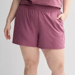 Plus Size Tek Gear® Essential Soft Relax Shorts -Tek Gear Shop 7257247 Spanish Wine