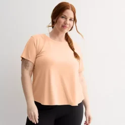 Women's Plus Size Tek Gear® Mesh T-shirt -Tek Gear Shop 7399981 Peach
