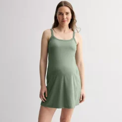 Maternity Tek Gear® Essential Soft Dress -Tek Gear Shop 7431591 Esta Olive