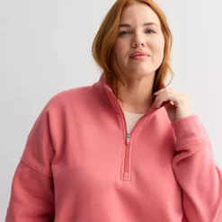 Plus Size Tek Gear® Quarter Zip Sweatshirt -Tek Gear Shop 7569188 ALT2