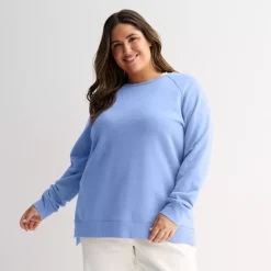 Plus Size Tek Gear® Ultrasoft Fleece High Slit Tunic Crew Sweatshirt -Tek Gear Shop 7570122 Palmer Peri