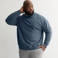 Big & Tall Tek Gear® Ultra Soft Fleece Crew Neck Pullover -Tek Gear Shop 7603936 Common Blue