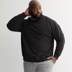 Big & Tall Tek Gear® Ultra Soft Fleece Crew Neck Pullover -Tek Gear Shop 7603936 Mineral Black 1