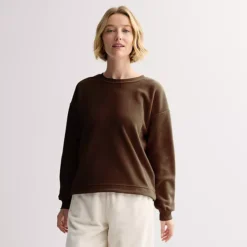 Women's Tek Gear® Micro Fleece Crew Pullover -Tek Gear Shop 7606387 Birk Brown