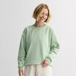 Women's Tek Gear® Micro Fleece Crew Pullover -Tek Gear Shop 7606387 Mada Green