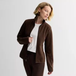 Women's Tek Gear® Micro Fleece Full-Zip Jacket -Tek Gear Shop 7606443 Birk Brown