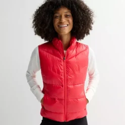 Women's Tek Gear® Puffer Vest -Tek Gear Shop 7616087 Red Lava Shine