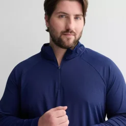 Big & Tall Tek Gear® Mesh Quarter Zip Pullover -Tek Gear Shop 7627740 ALT2