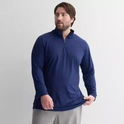 Big & Tall Tek Gear® Mesh Quarter Zip Pullover -Tek Gear Shop 7627740 Blue Beauty