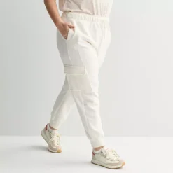 Plus Size Tek Gear® Ultrasoft Fleece Cargo Joggers -Tek Gear Shop 7641200 Ivory Tusk