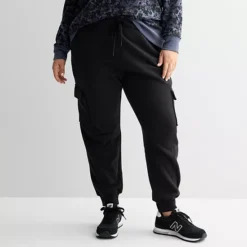 Plus Size Tek Gear® Ultrasoft Fleece Cargo Joggers -Tek Gear Shop 7641200 Mineral Black