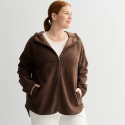 Plus Size Tek Gear® Boucle Jacket -Tek Gear Shop 7668708 Birk Brown