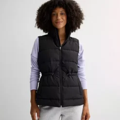 Women's Tek Gear® Cinched Waist Puffer Vest -Tek Gear Shop 7712000 Mineral Black 1