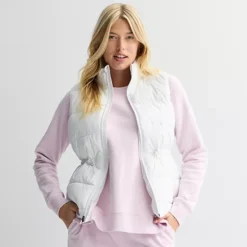 Women's Tek Gear® Cinched Waist Puffer Vest -Tek Gear Shop 7712000 Modern White