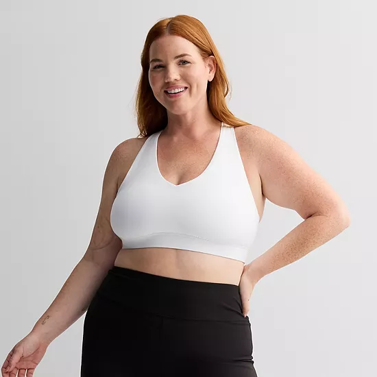 Plus Size Tek Gear® Ultrastretch Medium Support V-Neck Sports Bra 4 Plus Size Tek Gear® Ultrastretch Medium Support V-Neck Sports Bra - Image 4