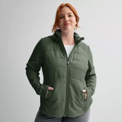 Plus Size Tek Gear® Mixed Media Jacket 22 Plus Size Tek Gear® Mixed Media Jacket -Tek Gear Shop 7857080 Esta Olive