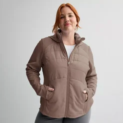 Plus Size Tek Gear® Mixed Media Jacket 20 Plus Size Tek Gear® Mixed Media Jacket -Tek Gear Shop 7857080 Kalari Khaki