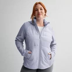Plus Size Tek Gear® Mixed Media Jacket 26 Plus Size Tek Gear® Mixed Media Jacket -Tek Gear Shop 7857080 Lavender Cloud