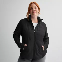 Plus Size Tek Gear® Mixed Media Jacket 19 Plus Size Tek Gear® Mixed Media Jacket -Tek Gear Shop 7857080 Mineral Black 1